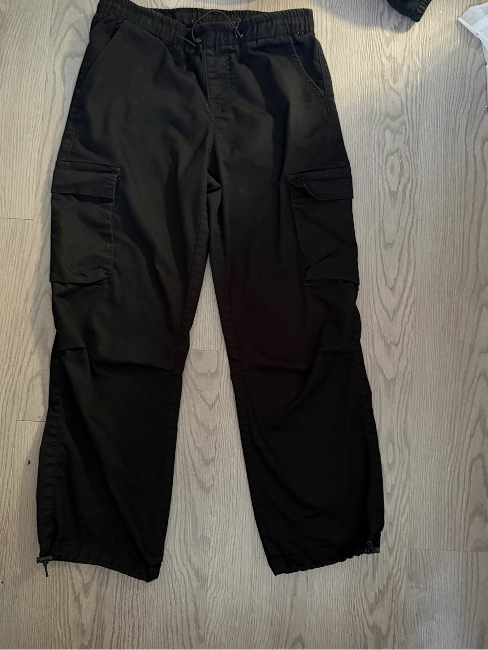 VIP Black Men's Cargo Pants with Drawstring Waist